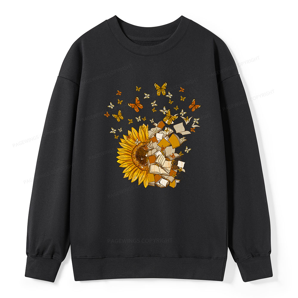 Pagewings Sunflower And Book Harmony Unisex Classic Sweatshirt