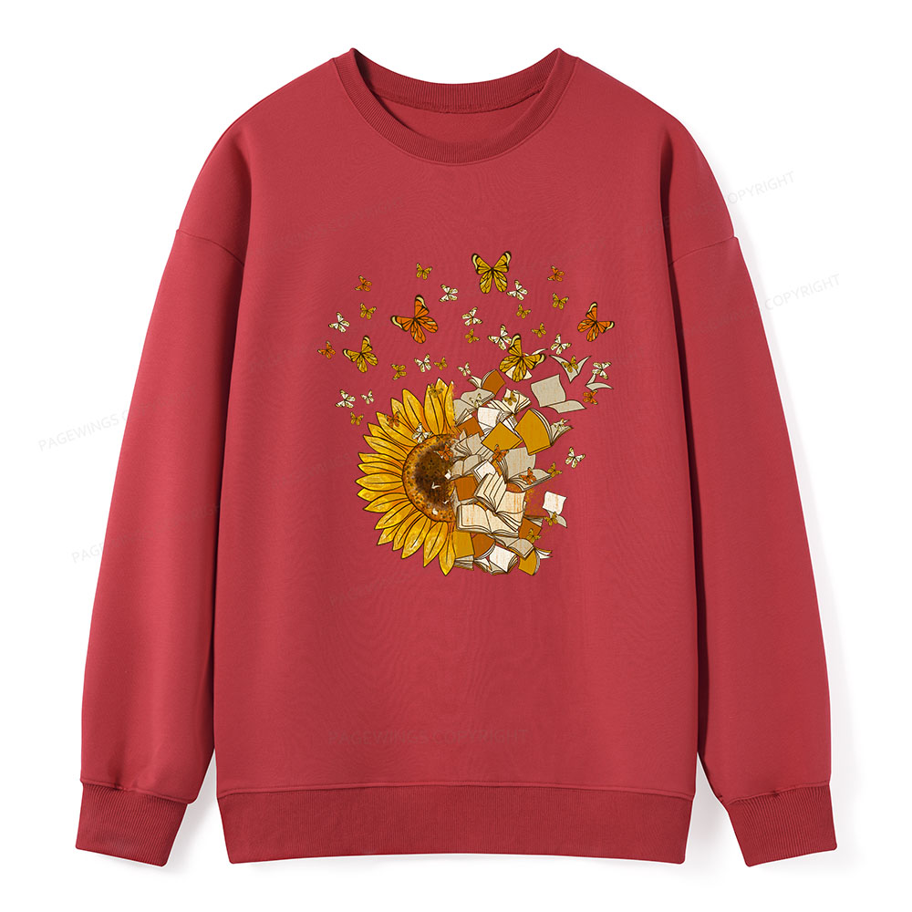 Pagewings Sunflower And Book Harmony Unisex Classic Sweatshirt