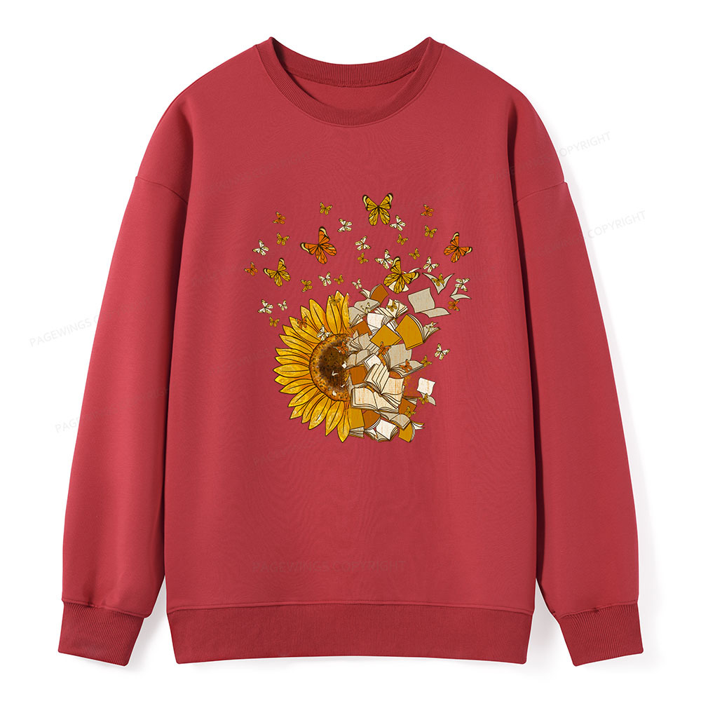 Pagewings Sunflower And Book Harmony Unisex Classic Sweatshirt