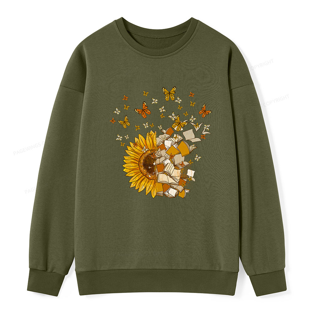 Pagewings Sunflower And Book Harmony Unisex Classic Sweatshirt