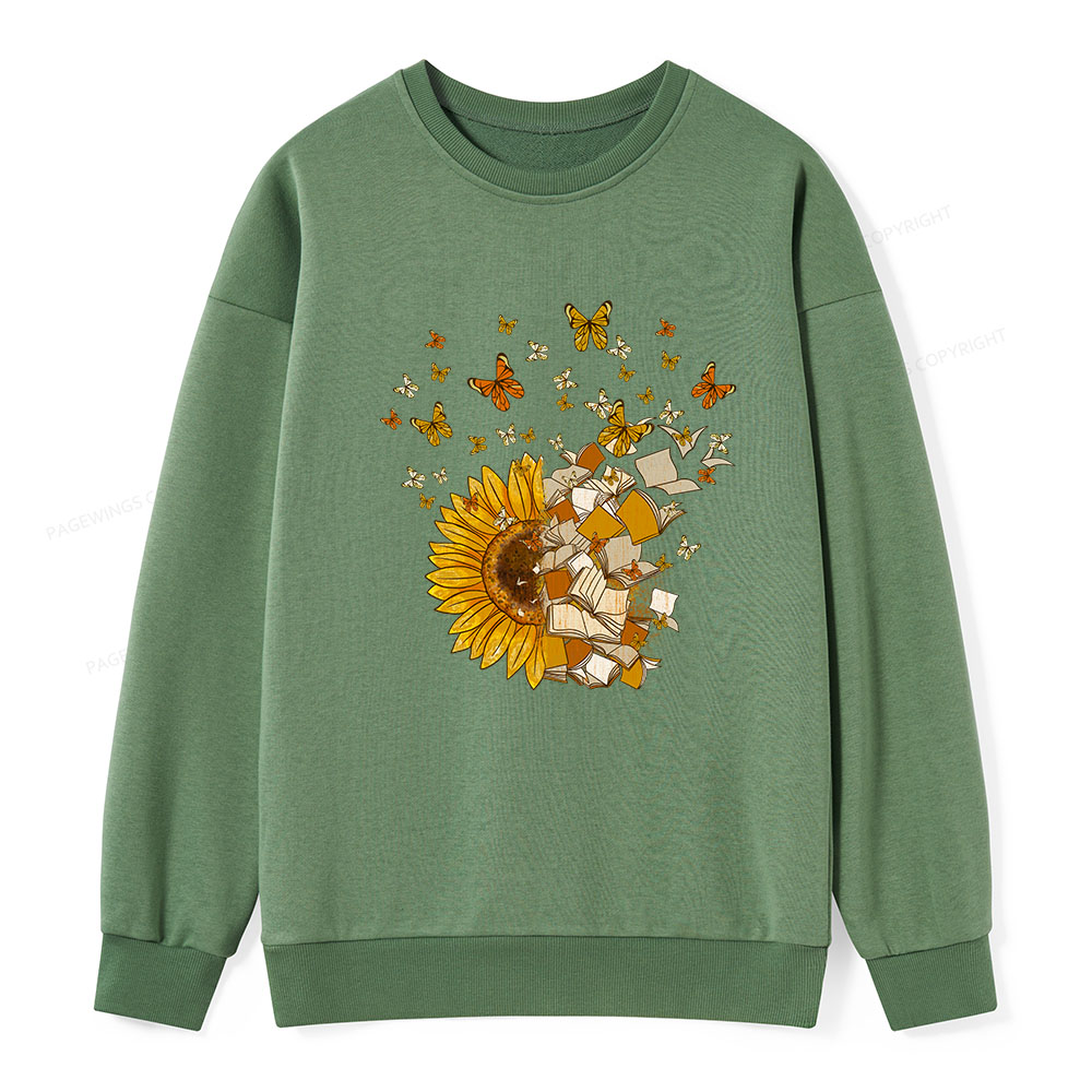 Pagewings Sunflower And Book Harmony Unisex Classic Sweatshirt