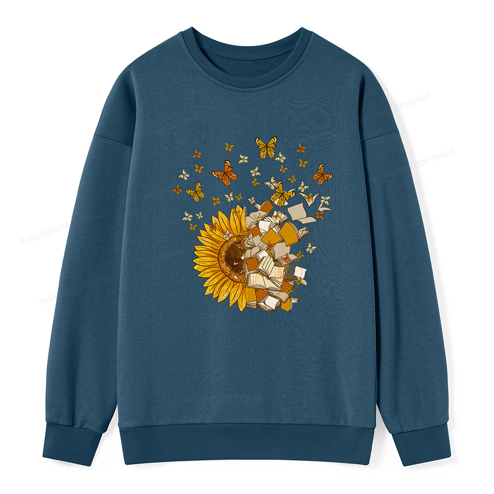 Pagewings Sunflower And Book Harmony Unisex Classic Sweatshirt