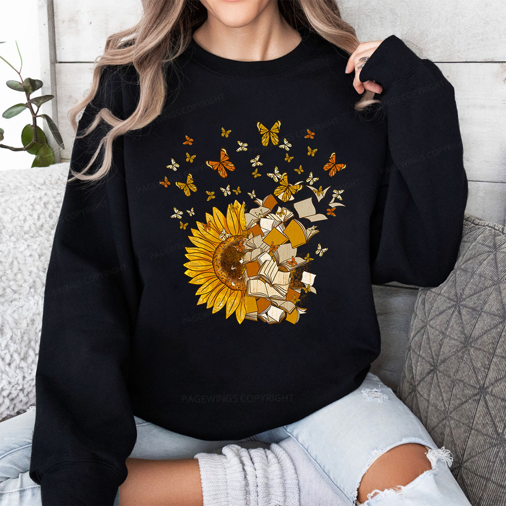 Pagewings Sunflower And Book Harmony Unisex Classic Sweatshirt