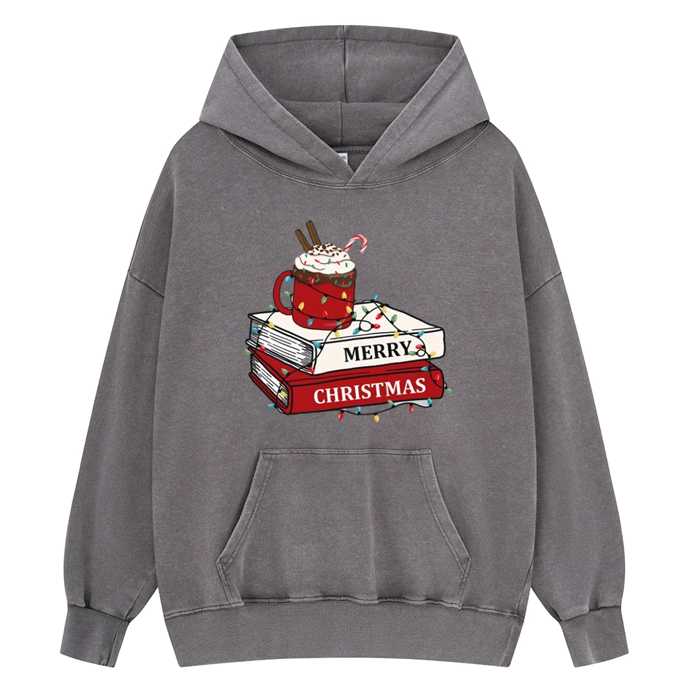 Pagewings Merry Christmas Unisex Washed Hoodie