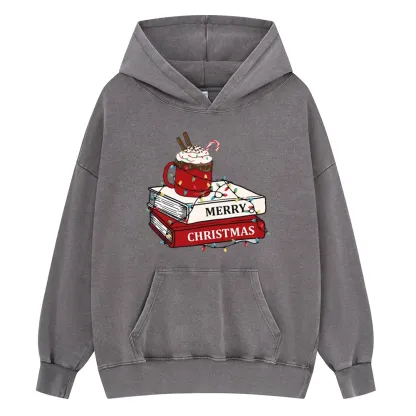 Pagewings Merry Christmas Unisex Washed Hoodie