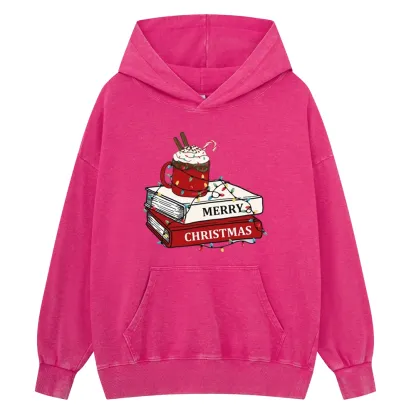 Pagewings Merry Christmas Unisex Washed Hoodie