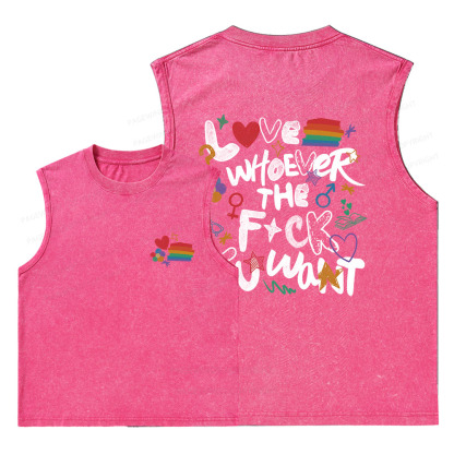 Pagewings Love Whoever The F*ck You Want Unisex Washed Tank Top