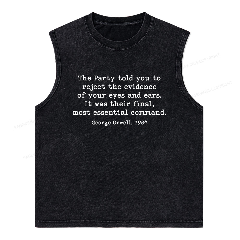 Pagewings It Was Their Final Most Essential Command Unisex Washed Tank Top