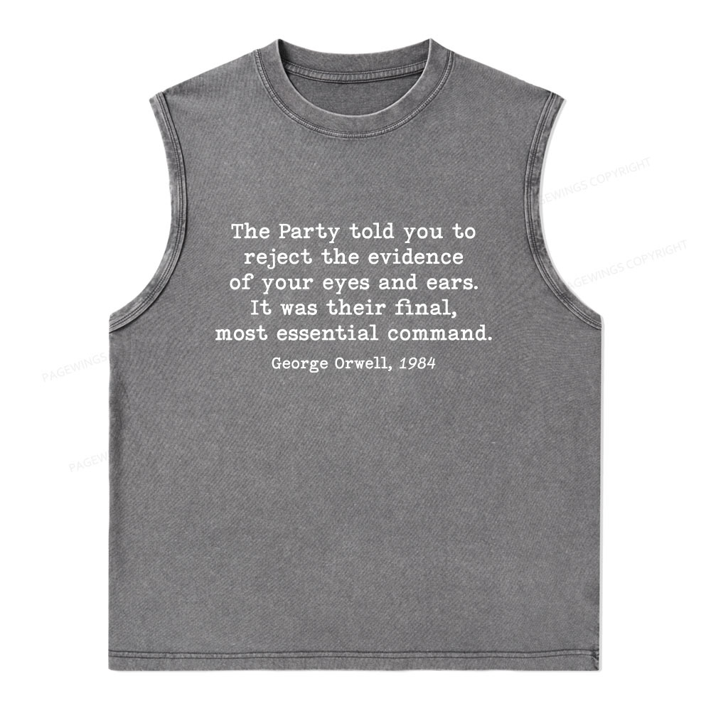 Pagewings It Was Their Final Most Essential Command Unisex Washed Tank Top