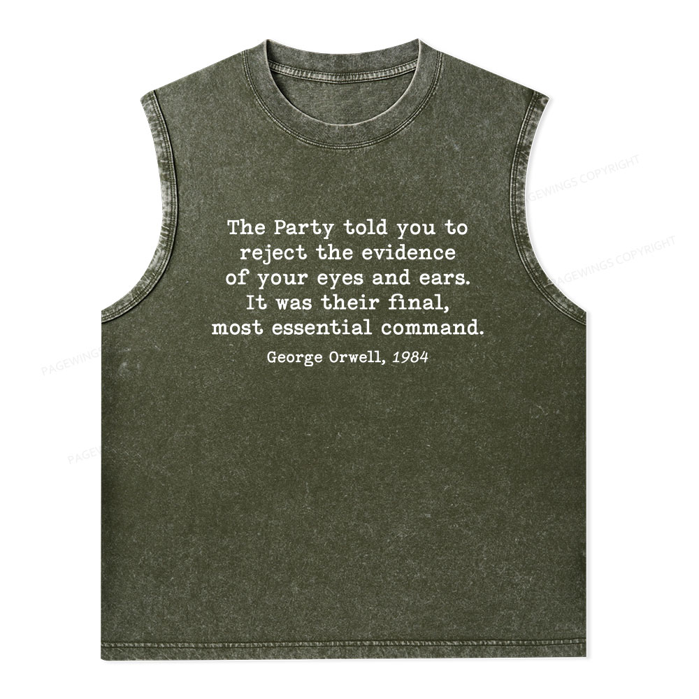 Pagewings It Was Their Final Most Essential Command Unisex Washed Tank Top