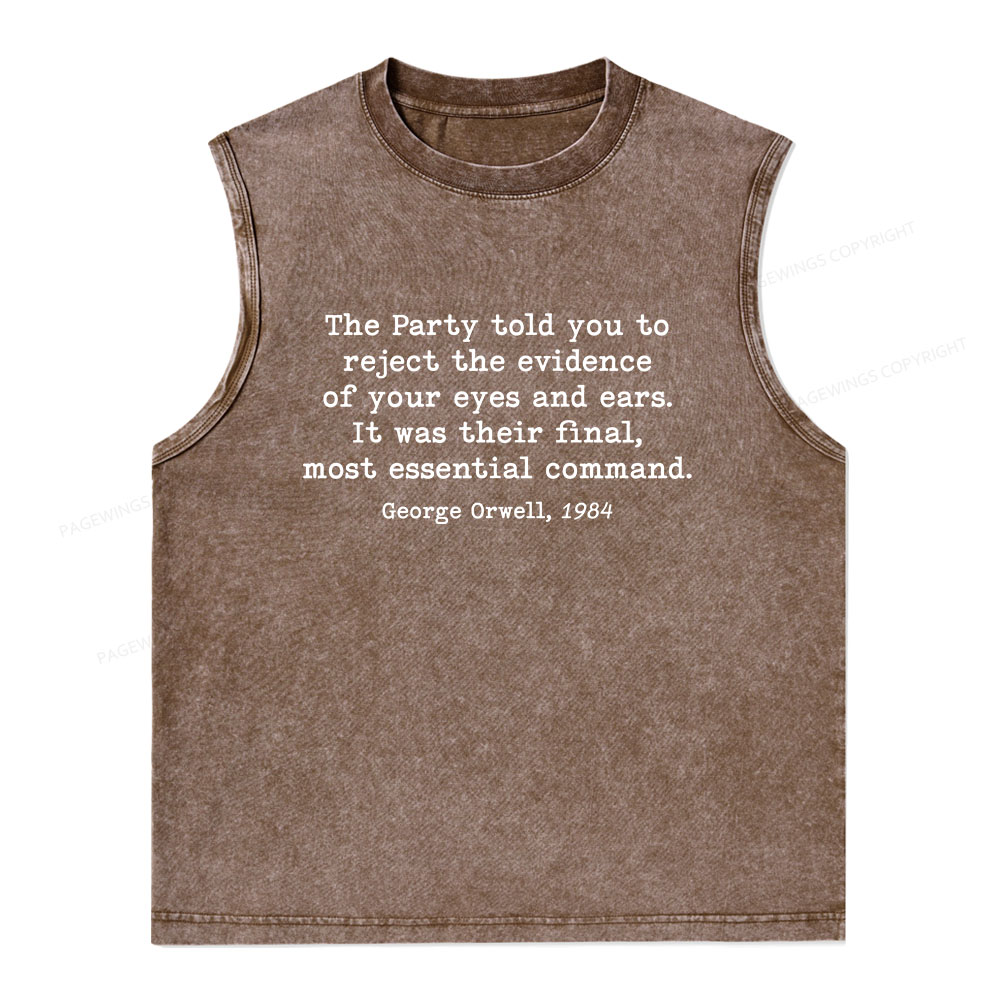 Pagewings It Was Their Final Most Essential Command Unisex Washed Tank Top