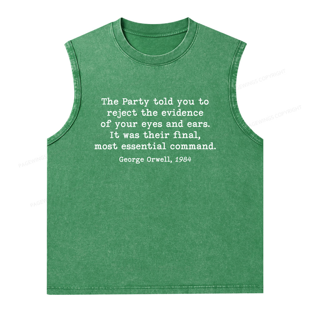 Pagewings It Was Their Final Most Essential Command Unisex Washed Tank Top