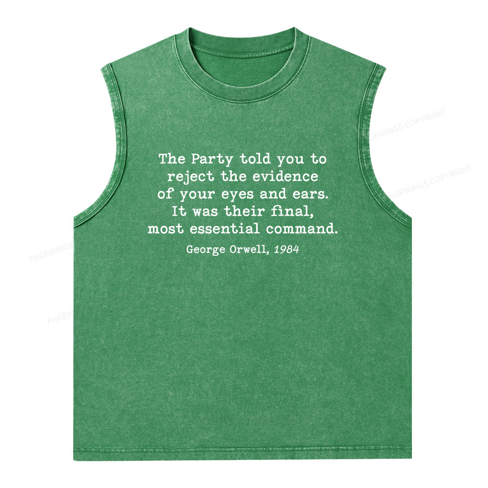 Pagewings It Was Their Final Most Essential Command Unisex Washed Tank Top