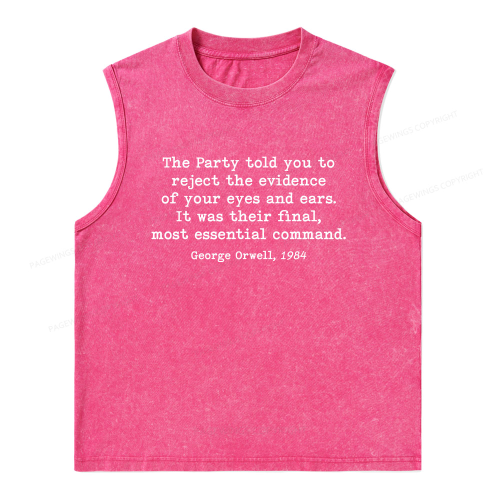Pagewings It Was Their Final Most Essential Command Unisex Washed Tank Top