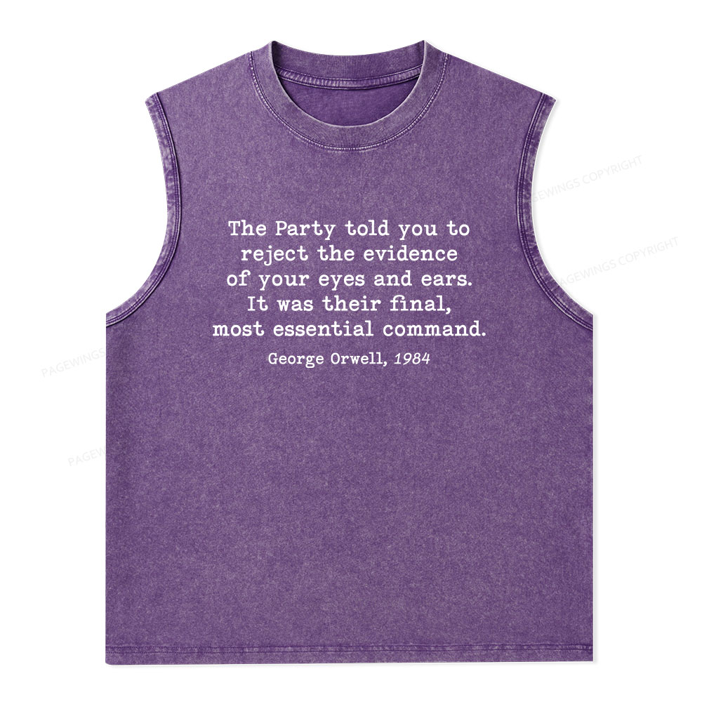 Pagewings It Was Their Final Most Essential Command Unisex Washed Tank Top