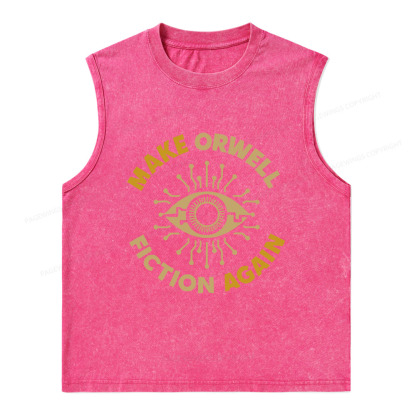 Pagewings Make Orwell Fiction Again Unisex Washed Tank Top