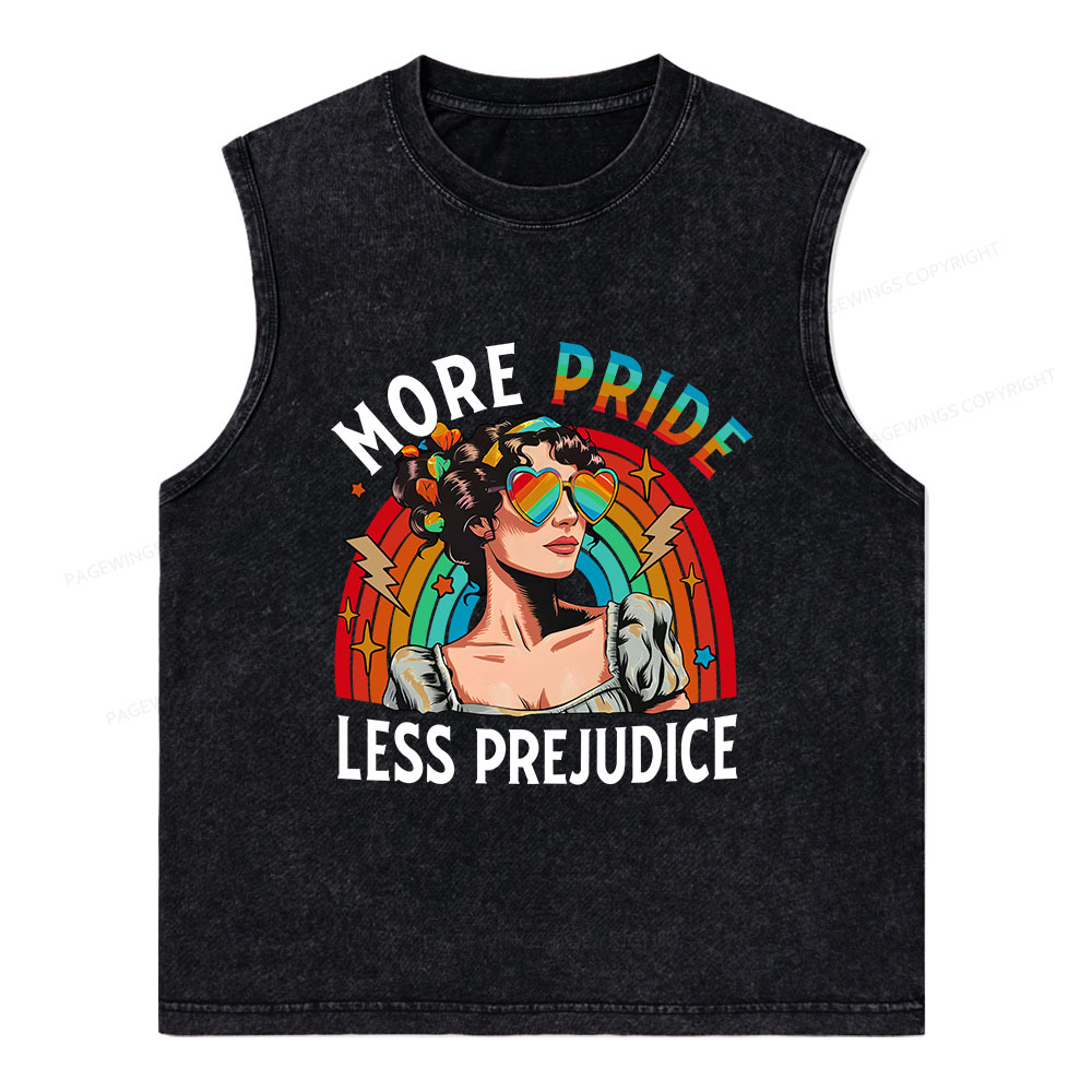 Pagewings More Pride Less Prejudice Unisex Washed Tank Top