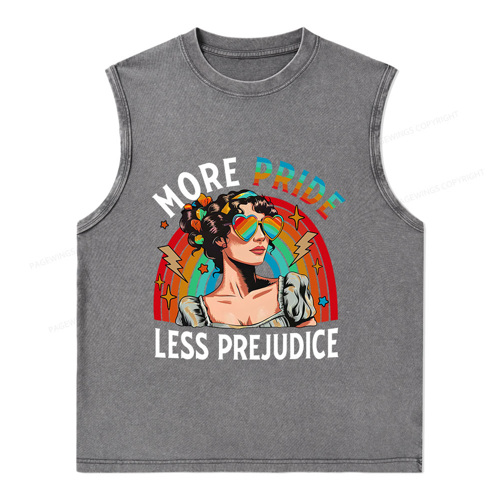Pagewings More Pride Less Prejudice Unisex Washed Tank Top