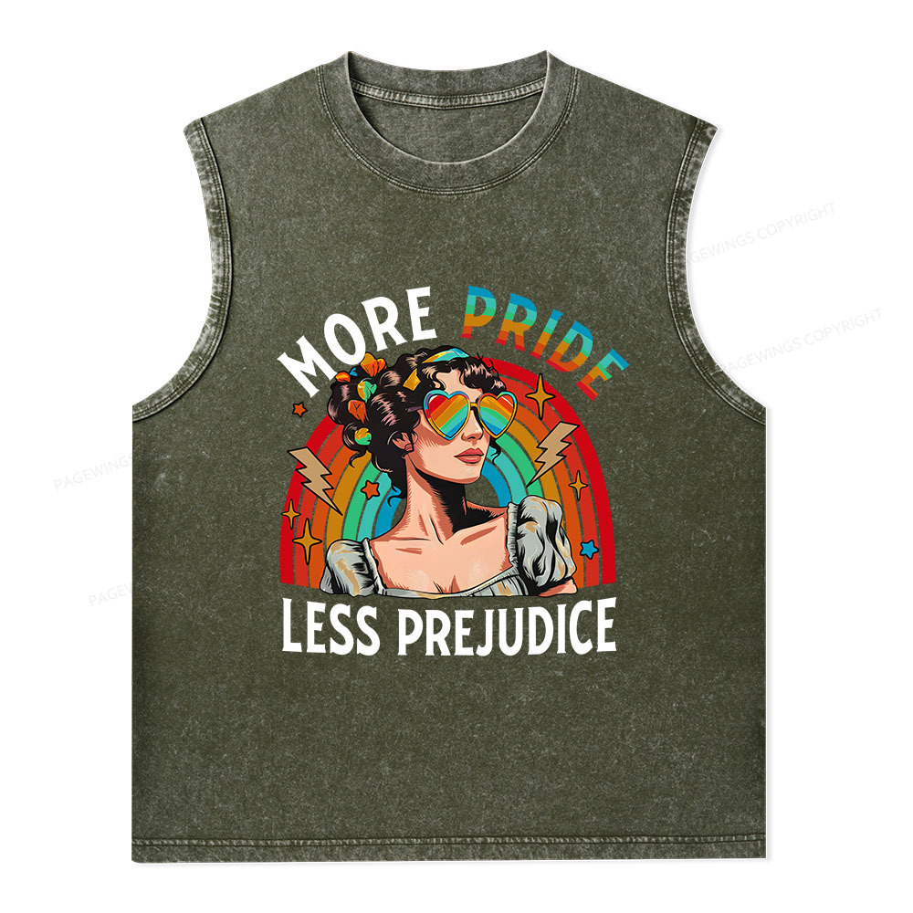 Pagewings More Pride Less Prejudice Unisex Washed Tank Top