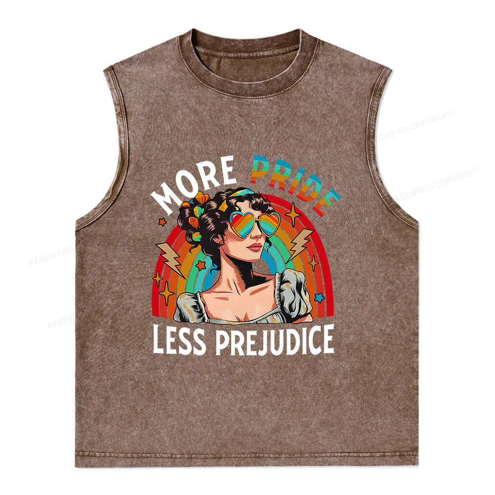 Pagewings More Pride Less Prejudice Unisex Washed Tank Top