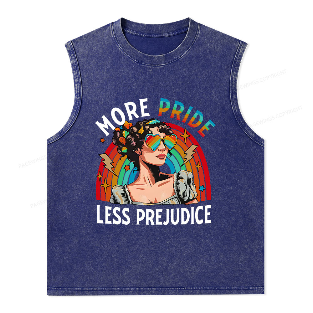 Pagewings More Pride Less Prejudice Unisex Washed Tank Top