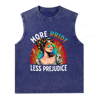Pagewings More Pride Less Prejudice Unisex Washed Tank Top
