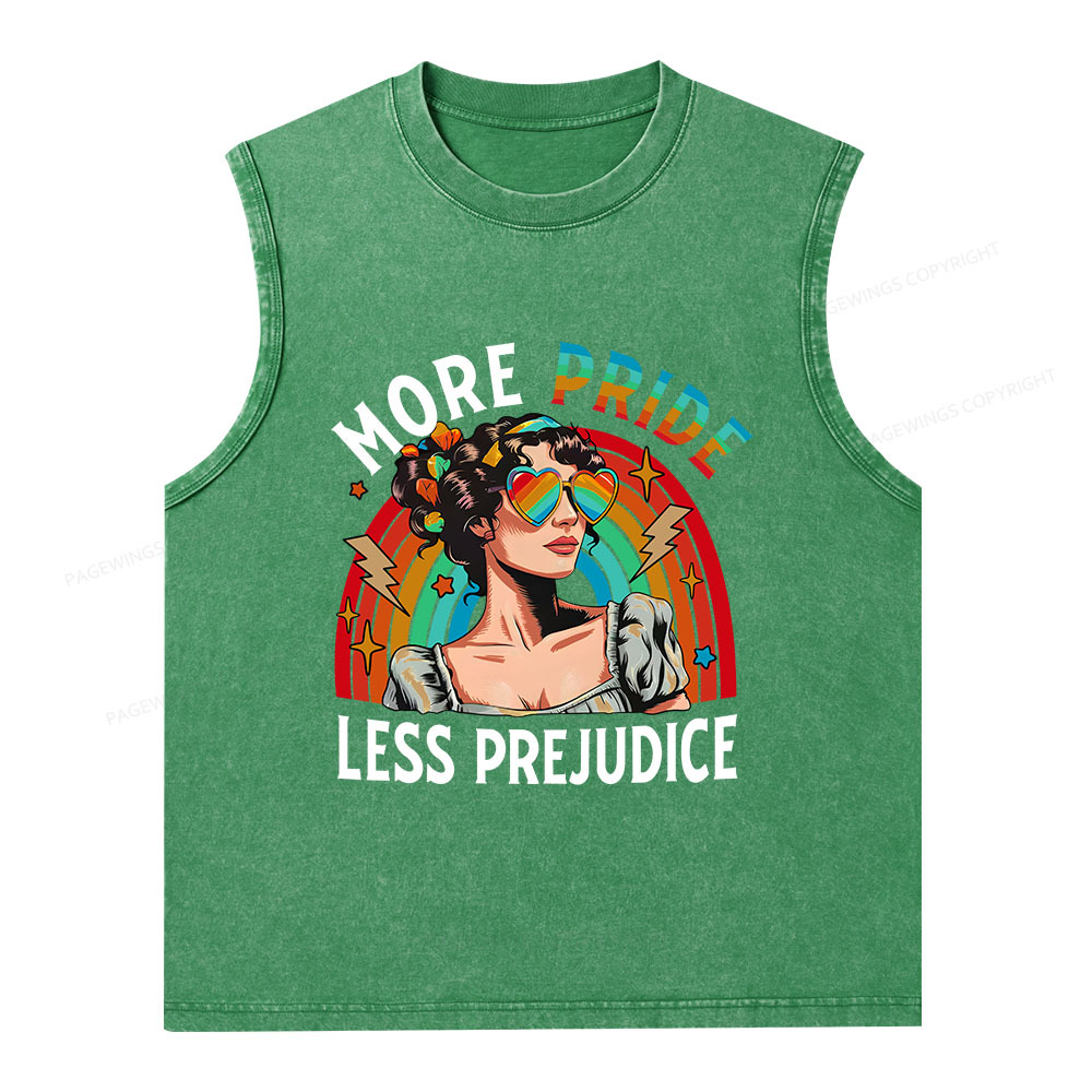 Pagewings More Pride Less Prejudice Unisex Washed Tank Top