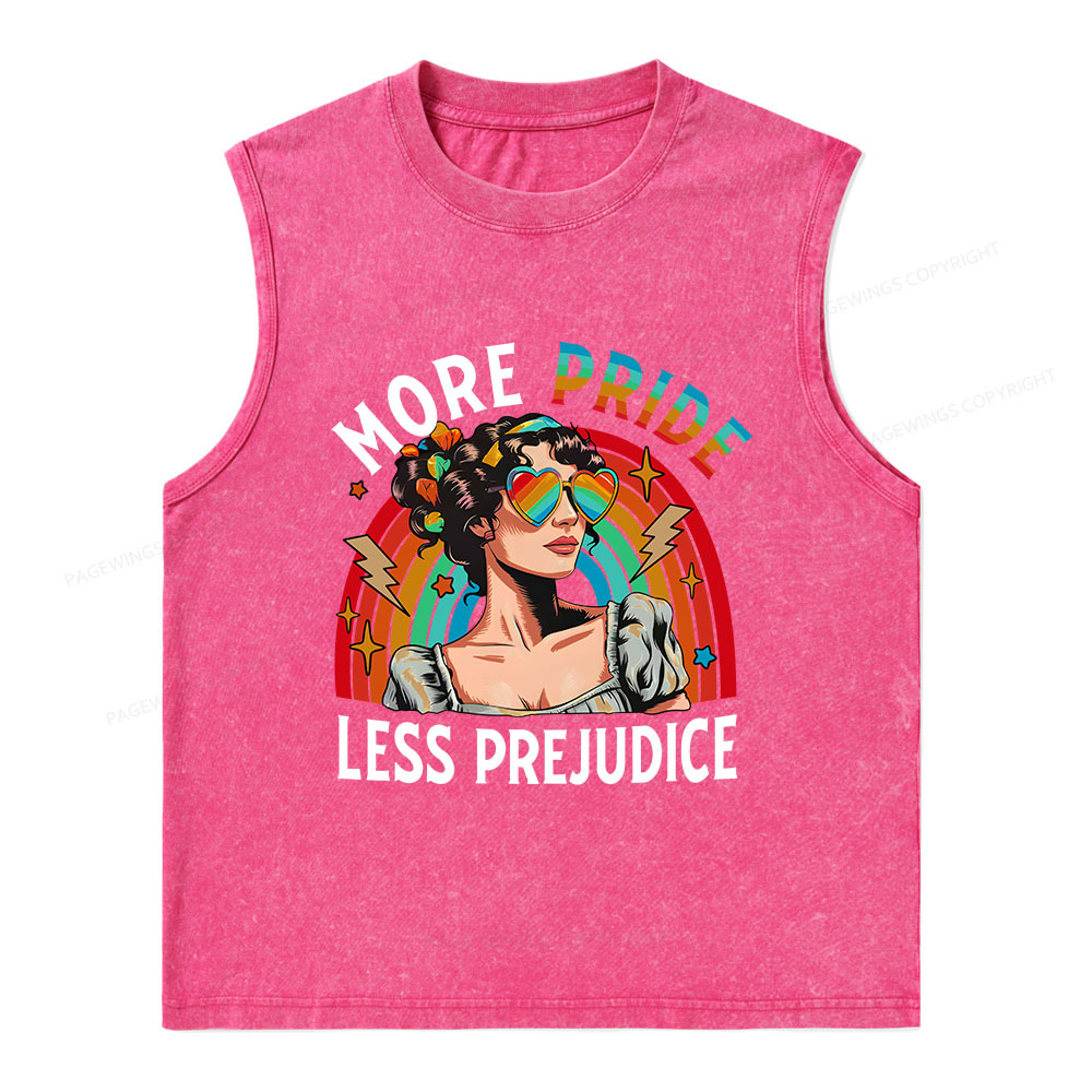Pagewings More Pride Less Prejudice Unisex Washed Tank Top