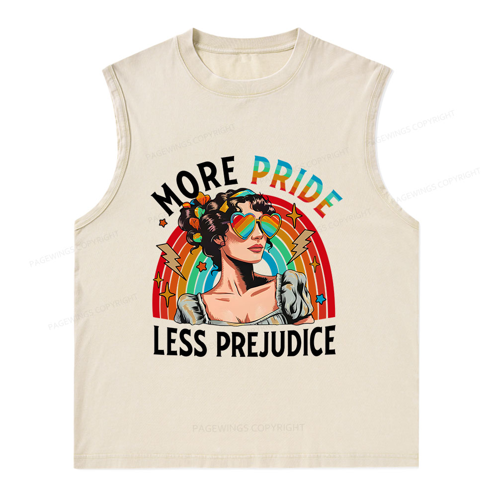 Pagewings More Pride Less Prejudice Unisex Washed Tank Top