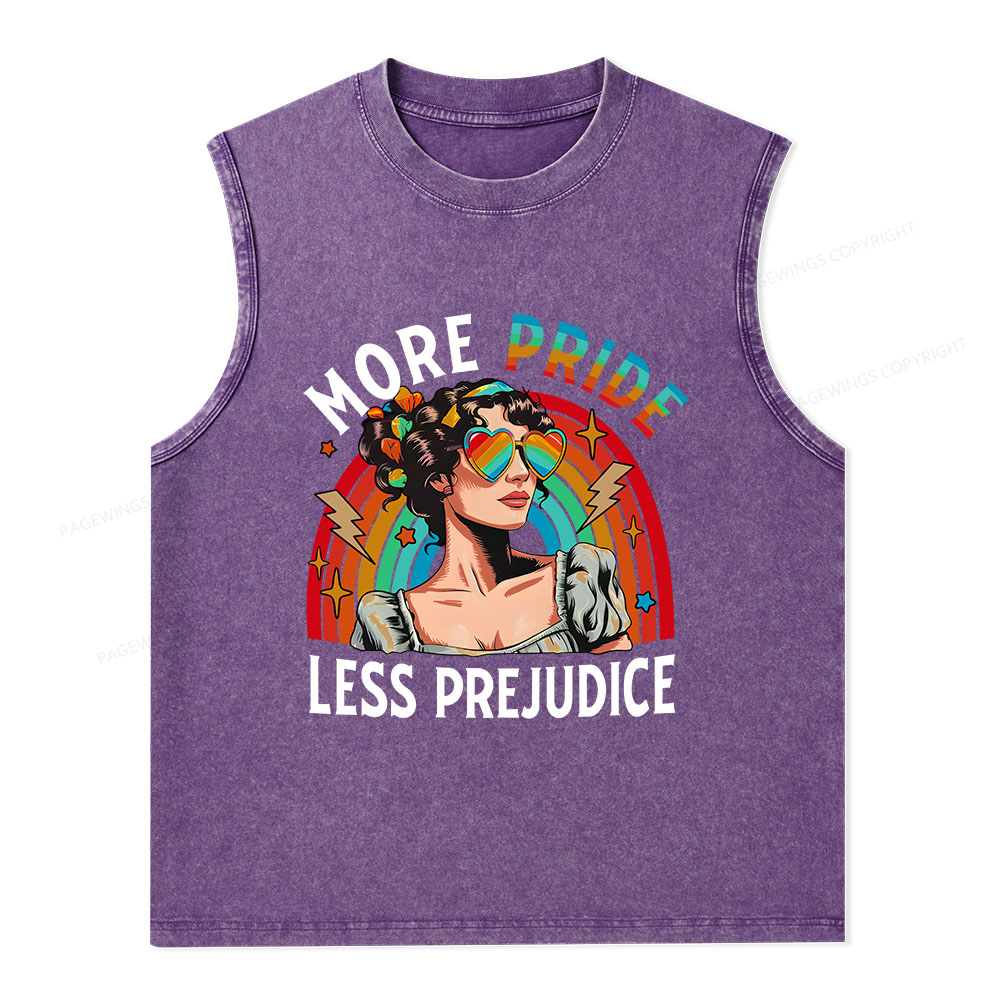 Pagewings More Pride Less Prejudice Unisex Washed Tank Top