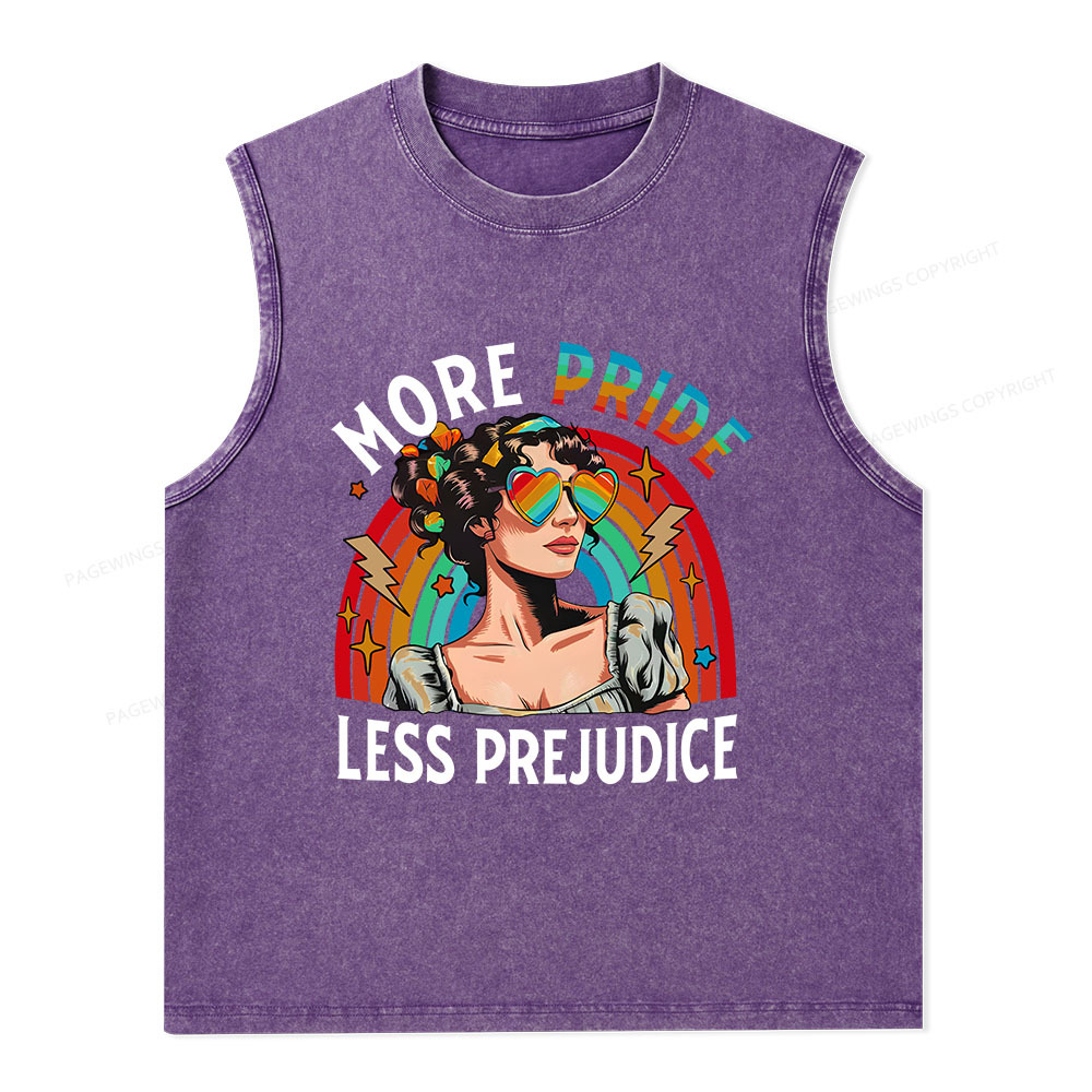 Pagewings More Pride Less Prejudice Unisex Washed Tank Top