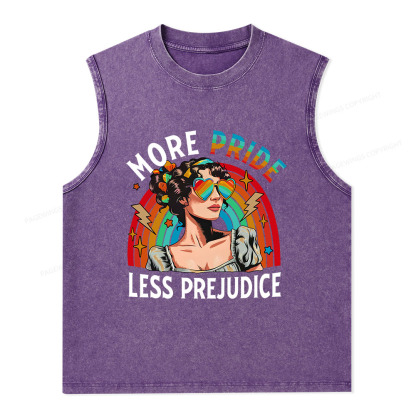 Pagewings More Pride Less Prejudice Unisex Washed Tank Top