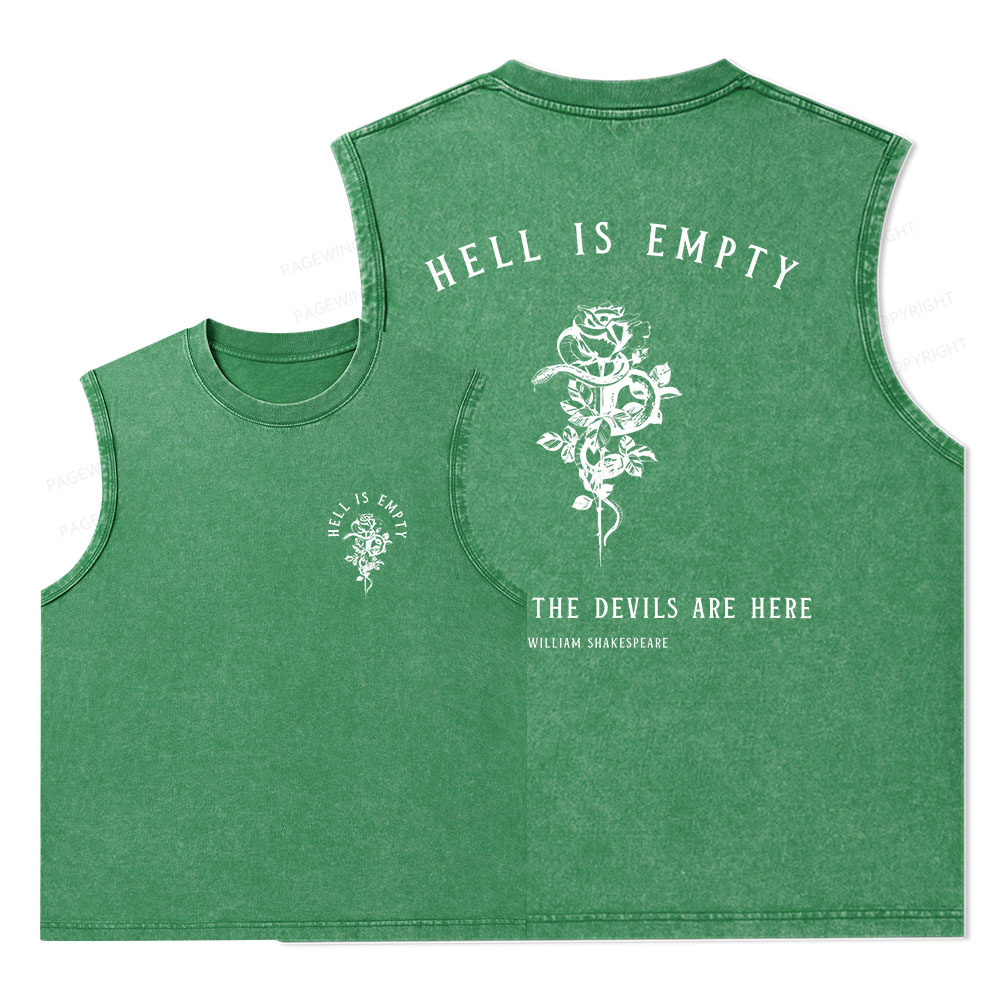 Pagewings Hell Is Empty And All The Devils Are Here Unisex Washed Tank Top