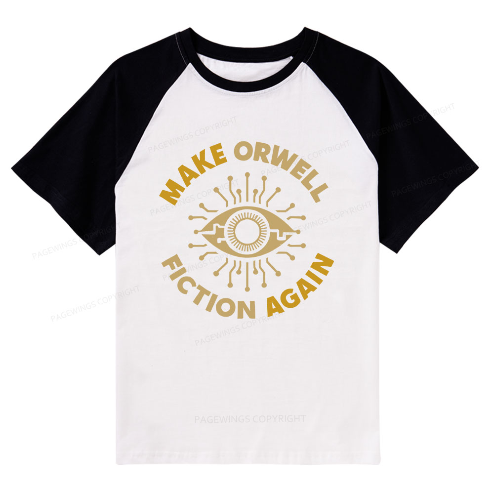 Pagewings Make Orwell Fiction Again Raglan T-shirt