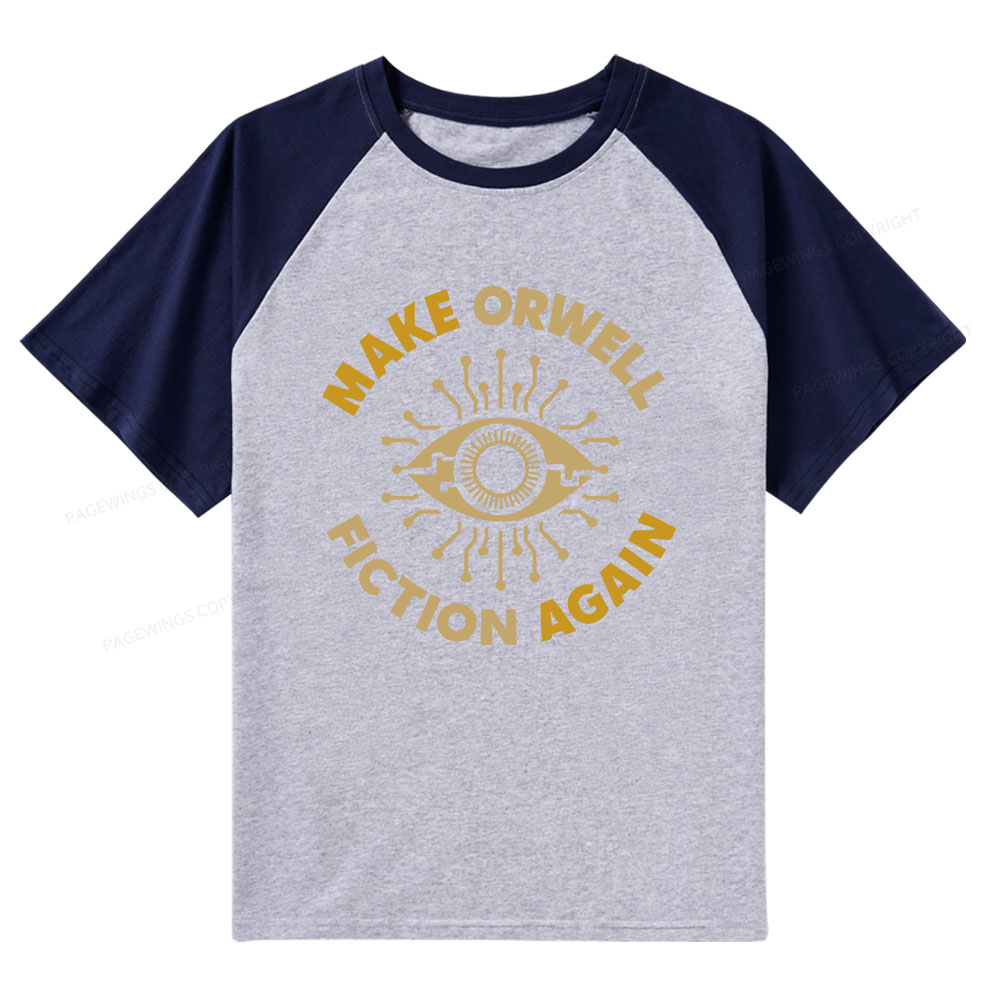 Pagewings Make Orwell Fiction Again Raglan T-shirt