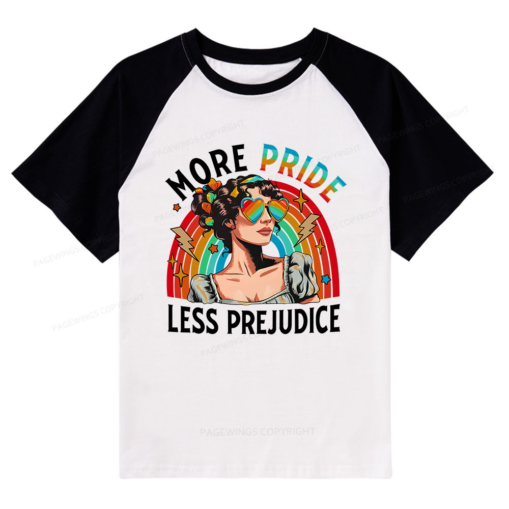 Pagewings More Pride Less Prejudice Raglan T-shirt