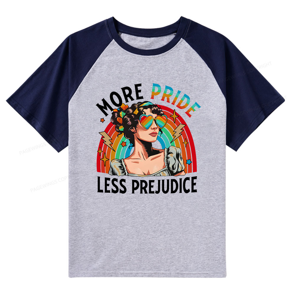 Pagewings More Pride Less Prejudice Raglan T-shirt