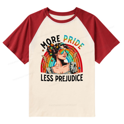 Pagewings More Pride Less Prejudice Raglan T-shirt
