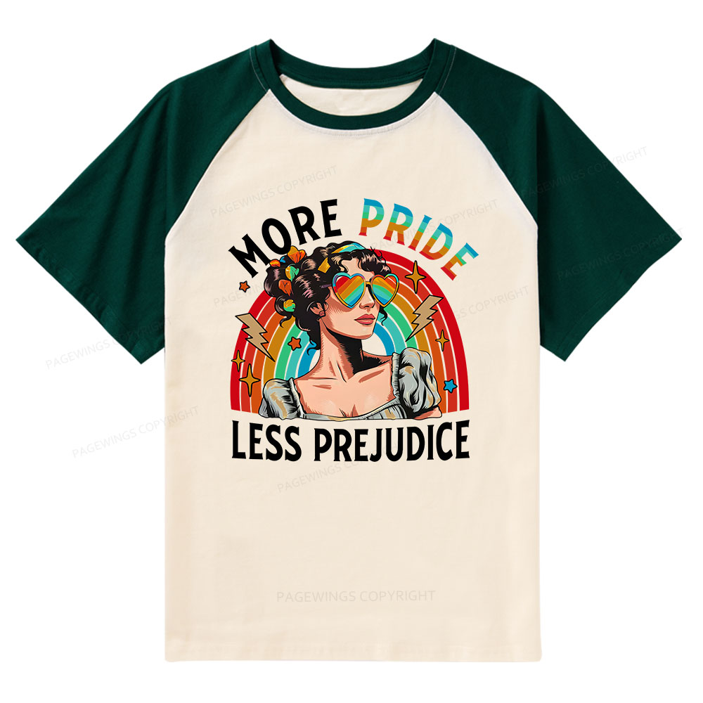 Pagewings More Pride Less Prejudice Raglan T-shirt