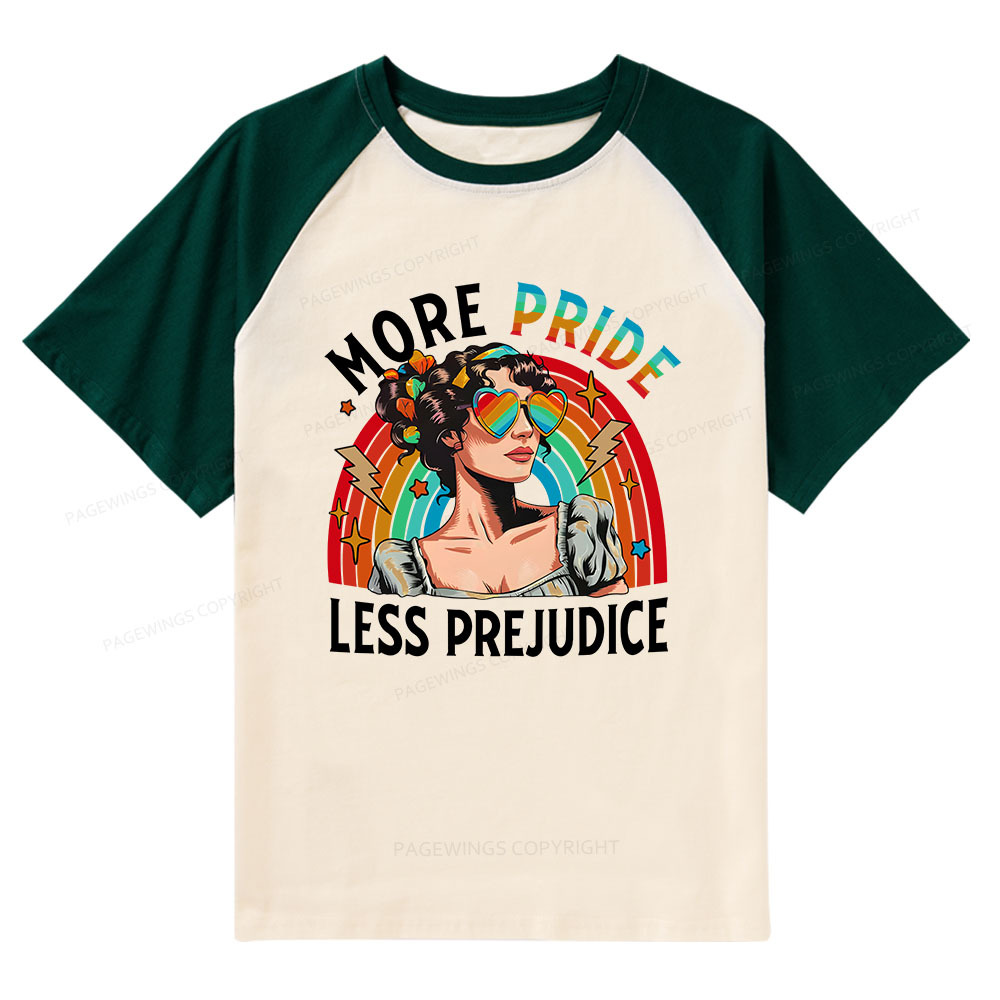 Pagewings More Pride Less Prejudice Raglan T-shirt
