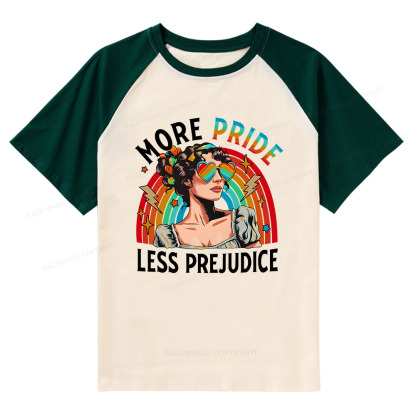 Pagewings More Pride Less Prejudice Raglan T-shirt
