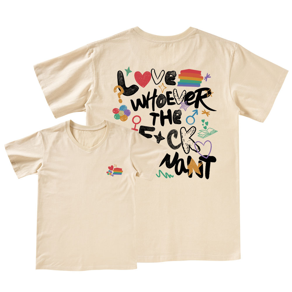 Pagewings Love Whoever The F*ck You Want V-neck T-shirt