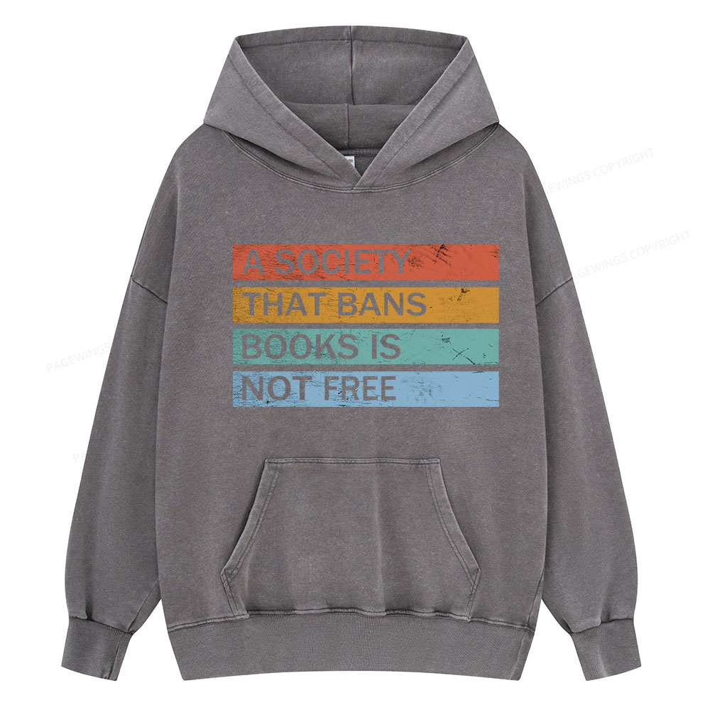 Pagewing Banned Books Shirt, Read Banned Books Unisex Washed Hoodie