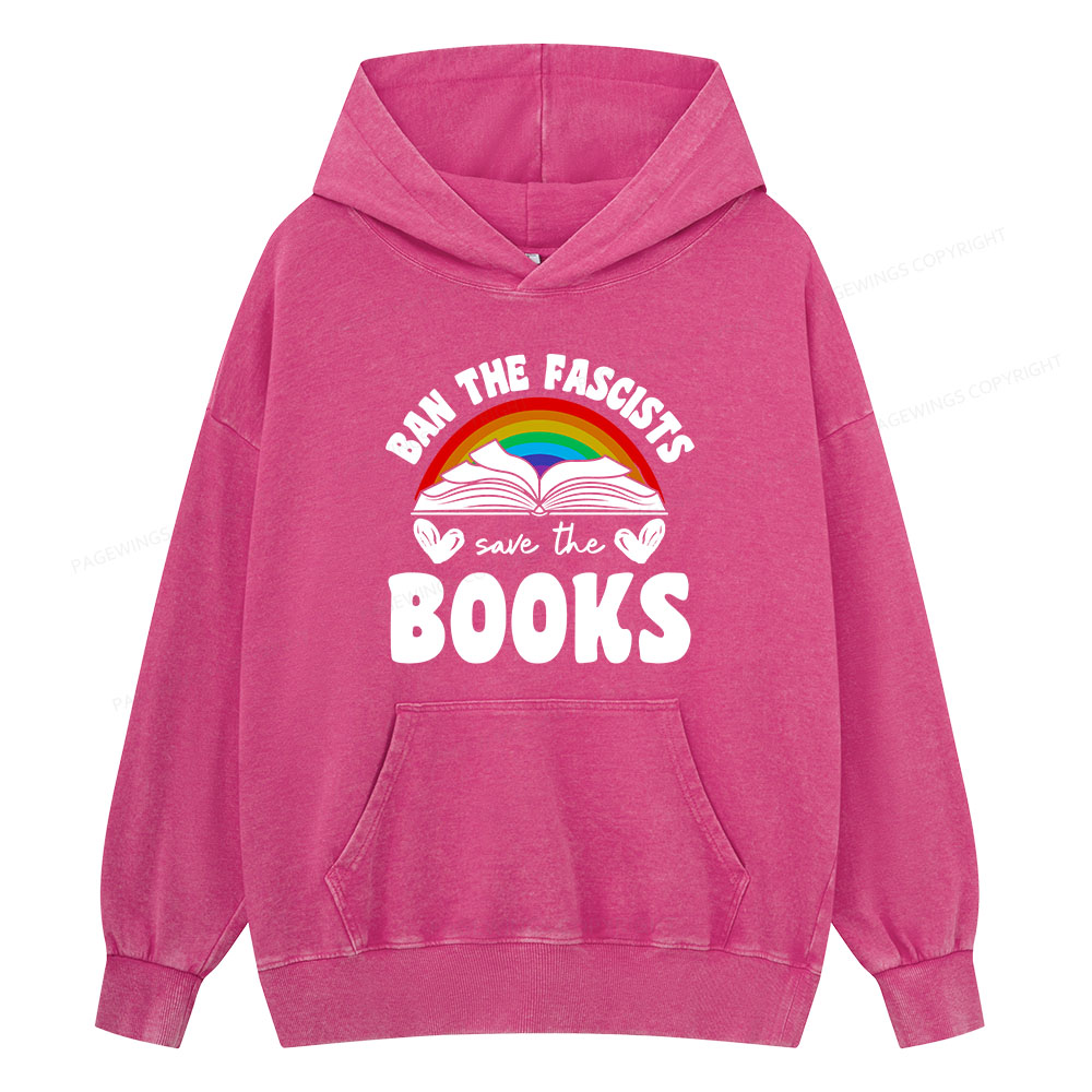 Pagewing Banned books Unisex Washed Hoodie