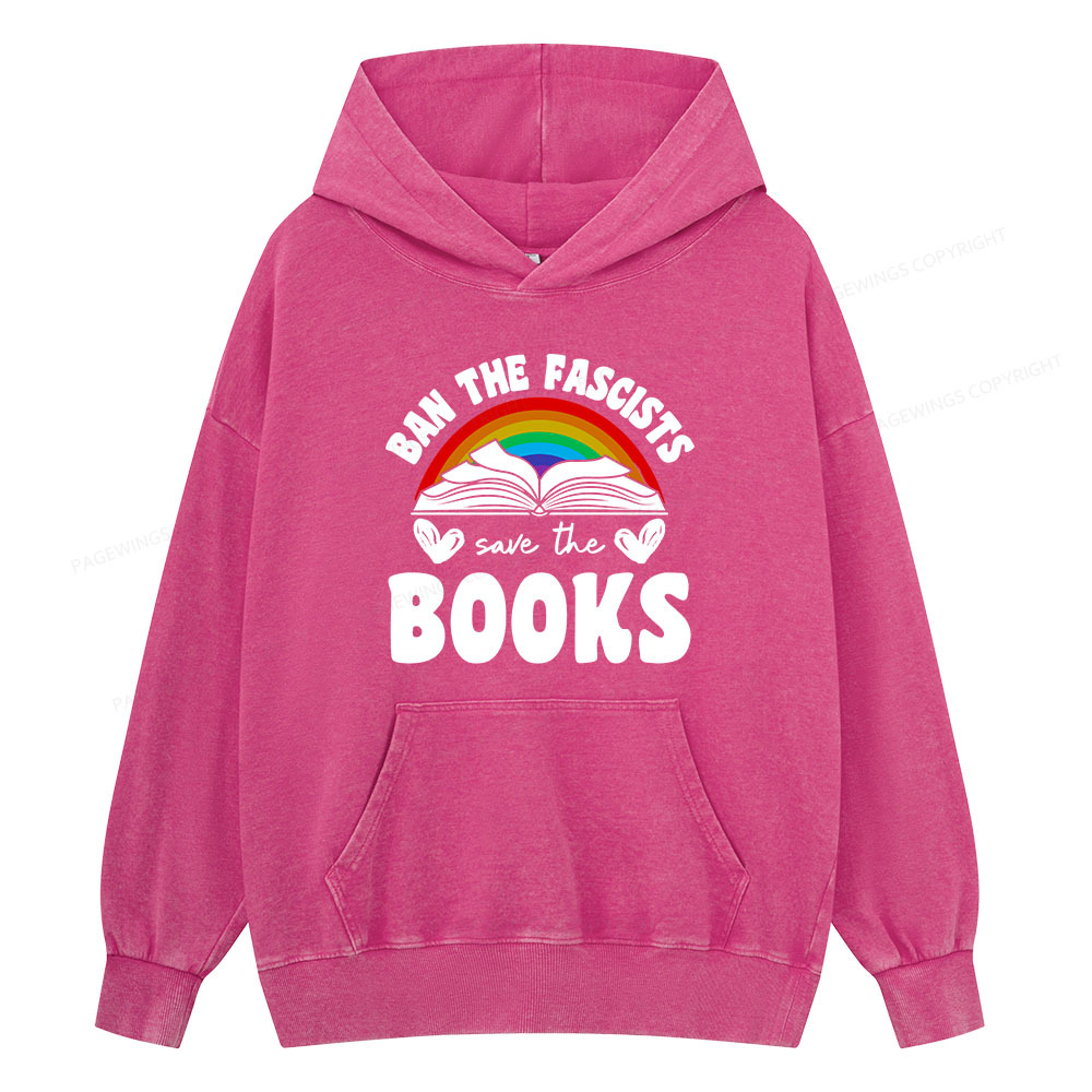 Pagewing Banned books Unisex Washed Hoodie