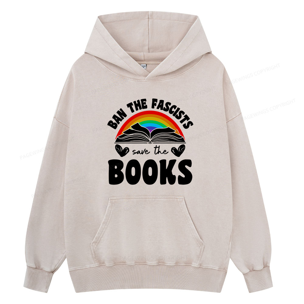 Pagewing Banned books Unisex Washed Hoodie