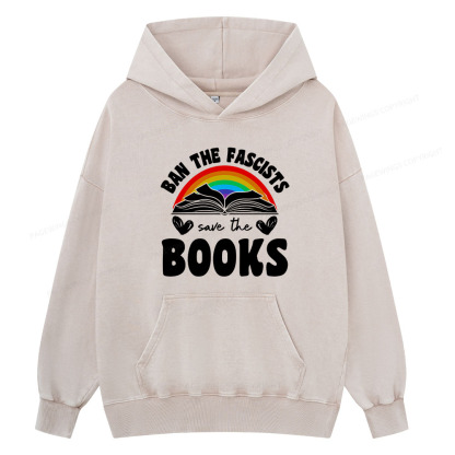 Pagewing Banned books Unisex Washed Hoodie