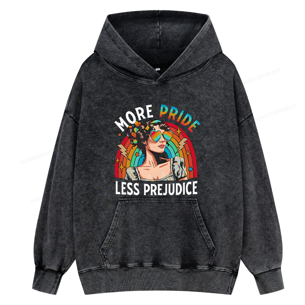 Pagewing More Pride Less Prejudice Unisex Washed Hood
