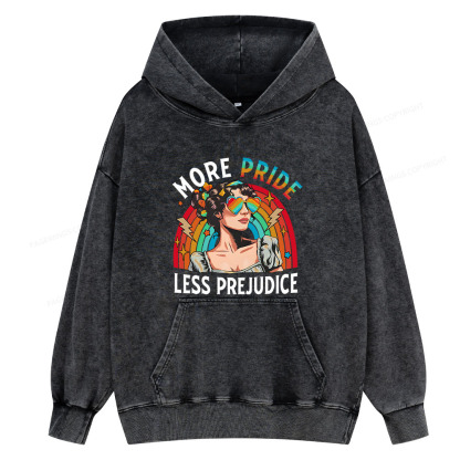 Pagewing More Pride Less Prejudice Unisex Washed Hoodie