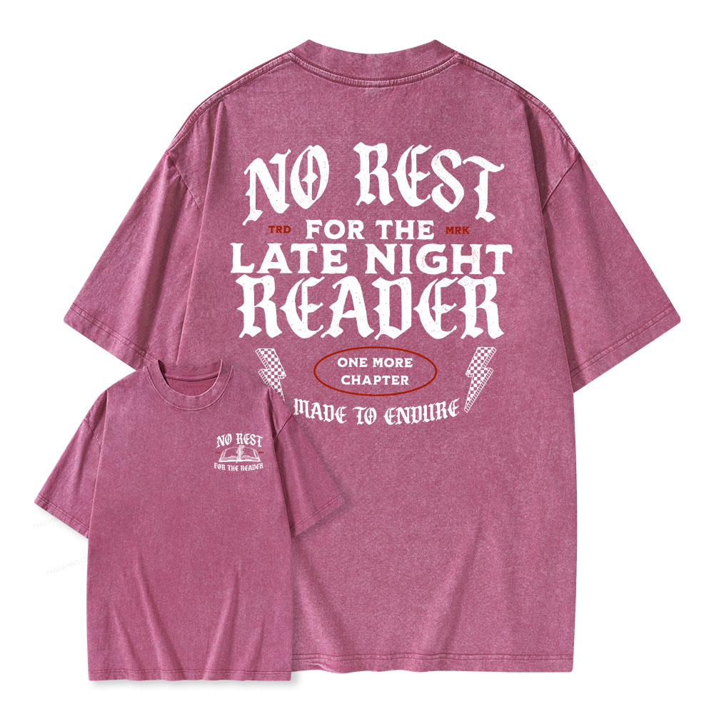 Pagewings No Rest For The Late Night Reader Unisex Washed T-shirt